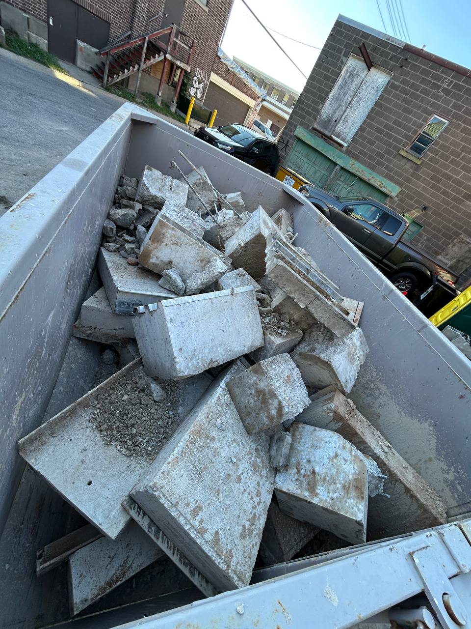 bin with concrete